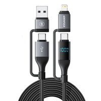 ESSAGER ES-X70 5A 100W USB-A/Type-C to Type-C/iP Digital Display Cable Fast Charging Data Transmission Tinned Copper Cor