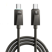 ESSAGER ES-X75 5A 240W Type-C to Type-C Cable PD3.1 Fast Charging Data Transmission Tin-plated Copper Core Line 1M/2M Lo