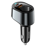 ESSAGER F755 120W 3-Port USB PD Car Charger Adapter USB-A+Type-C+85W Expansion Port Support QC3.0 PD3.0 AFC FCP PPS Fast