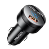 ESSAGER FSJ-008 105W 3-Port USB PD Car Charger Adapter USB-A+2USB-C PD PPS Fast Charging with Blue LED for iPhone 16 16P