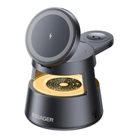 ESSAGER OJD-132 15W 4-in-1 Desktop Wireless Charger Fast Wireless Charging Station with Night Light Function for Smart P