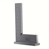 ETOPOO 100x70mm Machinist Engineer Square 90 Degree Right Angle Ruler with Seat Woodworking Scribing Ruler for Precision