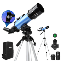 [EU Direct] AOMEKIE Astronomy Telescope 40070 120X HD Refractor Telescope with Bag for Kids Adults with Aluminum Tripod