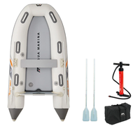 [EU Direct] Aqua Marina Inflatable Boat 3-4 Persons Family Rowboat Lightweight PVC Yacht Reinforced Drop Stitch Floor Fi