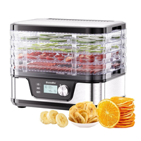 [EU Direct] BioloMix 10L BPA-Free 5-Trays Food Dehydrator Dryer with Digital Timer & Temperature Control for Fruits Vege