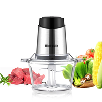 [EU Direct] BioloMix 1.8L Glass Bowl Food Processor Chopper Two Speeds Meat Grinder For Babyfood Vegetables Onion Garlic