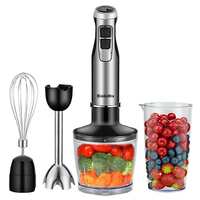 [EU Direct] BioloMix 4 in 1 High Power 1200W Immersion Hand Stick Blender Mixer Includes Chopper and Smoothie Cup Stainl