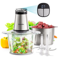 [EU Direct] BioloMix Mini Electric Food Chopper 300W Food Processors with 2 Bowls,  Meat Grinder 4 Bi-Level Blades,  for B
