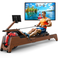 [EU Direct] Bominfit FR80B Wooden Indoor Water Rowing Machine - FSC Eco-friendly Wood Certified,  14L Tank with 90° Incli
