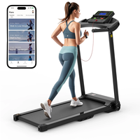 [EU Direct] Bominfit JK1608N-8 2.5HP Folding Treadmill - 12km/h Speed Cup Holder Heart Sensor 120KG Load LED Dis