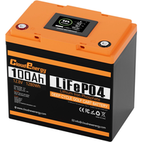[EU Direct] Cloudenergy 12V 100Ah LiFePO4 Battery Pack LCD Display Bluetooth Backup Power,  1280Wh Energy,  6000+ Cycles, 