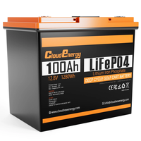 [EU Direct] Cloudenergy 12V 100Ah LiFePO4 Lithium Battery Pack Backup Power 1280Wh Energy 6000+ Deep Cycles Built-in 100