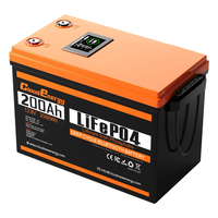 [EU Direct] Cloudenergy 12V 200Ah LiFePO4 Battery Pack Backup Power,  2560Wh Energy Built-in 100A BMS 6000+ Cycles LCD Sc