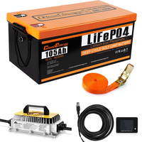 [EU Direct] Cloudenergy 36V(38.4V) 105Ah LiFePO4 Golf Cart Battery,  Built-in 200A Bluetooth BMS, with 20A Charger, Touch M
