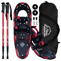 [EU Direct] Funwater 21/25/30 Snowshoes Light Weight with Carrying Tote Bag and Trekking Poles, Easy to Wear Aluminum
