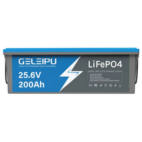 [EU Direct] GELEIPU 24V 25.6V 200Ah LiFePO4 Battery,  5120Wh Rechargeable Lithium Battery Built-in 100A BMS,  Perfect for