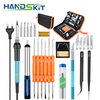 [EU Direct] HANDSKIT EU Plug 220V 60W Adjustable Temperature Electric Soldering Iron Kit+5pcs Tips Portable Welding Repa