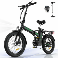 [EU Direct] HITWAY BK11 Electric Bike 36V 12AH Battery 250W Motor 20*3.0inches 35-90KM Max Mileage 120KG Max Load Foldin