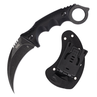 [EU Direct] KHU Fixed Blade Knife Tactical,  Karambit Knife Hunting Knife Claw Knife Survival Knife D2 Steel G10 Handle, 