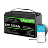 [EU Direct] LANPWR 12V 100Ah LifePO4 Bluetooth Battery Pack 1280Wh Superior Deep Cycle Lithium Iron Phosphate Battery fo