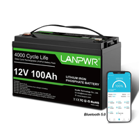 [EU Direct] LANPWR 12V 100Ah LifePO4 Bluetooth Battery Pack 1280Wh Superior Deep Cycle Lithium Iron Phosphate Battery fo