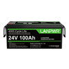 [EU Direct] LANPWR 24V 100Ah LiFePO4 Lithium Battery Pack Backup Power,  2560Wh Energy,  4000 Deep Cycles,  Built-In 100A B