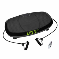 [EU DIRECT] LIFEFIT F-DESK-03-01 Vibration Plate Exercise Machine with Loop Resistance Bands Body Workout Low Noise Vibr