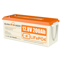 [EU Direct] SUNHOOPOWER 12V 200AH LiFePO4 Battery,  2560Wh Rechargeable Lithium Battery Built-in 100A BMS,  Self-Discharge