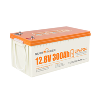 [EU Direct] SUNHOOPOWER 12V 300AH LiFePO4 Battery,  2560Wh Rechargeable Lithium Battery Built-in 200A BMS,  Self-Discharge