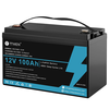 [EU Direct] TTWEN 12V 100Ah Lifepo4 Battery Pack with 100A BMS Temperature Protection 4000+ Times Deep Cycles 1280Wh Lit