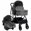 [EU Direct] vidaXL 10329 Baby Stroller 3-in-1 with Car Seat Portable Travel Children Carriage Foldable Cart
