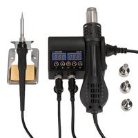[EU Direct]Drillpro 2 in 1 750W 220V Soldering Station with Hot Air Heater and Iron Dual LCD Digital Display Compact Des
