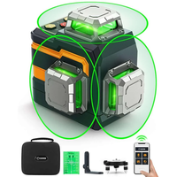 EU US Direct CIGMAN CM-S01 12 Lines Laser Level 3x360° Full Layout APP Control Green Laser Self-Leveling Rechargeable Ba