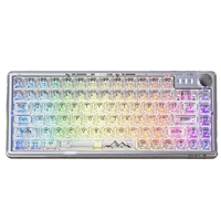 EWEADN V82 Three-mode Mechanical Gaming Keyboard with Multifunctional Knob 81-keys Hot-swappable RGB Lighting Transparen