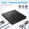 External CD/DVD Drive USB 3.0 Type-C 6 in 1 DVD Drive Player Optical Drive With SD/TF & USB3.0 Slots Optical Drives For