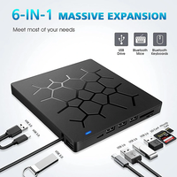 External CD/DVD Drive USB 3.0 Type-C 6 in 1 DVD Drive Player Optical Drive With SD/TF & USB3.0 Slots Optical Drives For