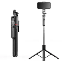 F16 Wireless bluetooth Selfie Stick with Adjustable Tripod Anti-Shake Detachable Stabilizer with bluetooth Remote 1.7m T