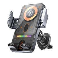 F18 15W Auto Clamping Wireless Car Charger Adapter Super Fast Charging Air Vent Car Phone Holder for iPhone 16 15 Pro Ma