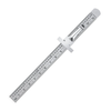 Flexible 6 Inch 15 cm Stainless Steel Pocket Ruler with Metric and Imperial Scale Detachable Clip Conversion Table Clear