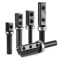 Flush Trim Router Bits 8mm 12mm 1/2" Insert Solid Carbide Flush Trim Bit with H 30mm or 50mm Replaceable Knifves for Woo