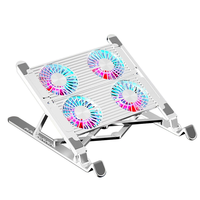 Foldable Alloy Laptop Stand with RGB Lights Silent 4-Fan Design for Portable Gaming Notebook 11-17.3 Inch