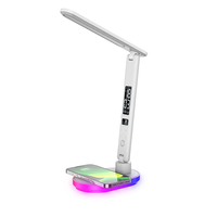 Foldable Multifunction LED Desk Lamp with Wireless Charger Calendar,  Temperature Alarm Clock,  Wireless Charging,  Reading