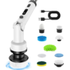Foldable Rotating Cordless Long Handle Electric Cleaning Brush with 9 Heads Long Handle Electric Cleaning Brush Househol