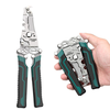 Foldable Wire Stripper Plier Needle Nose Carbon Steel Blade 223mm Ergonomic Handle Black and Green Multipurpose Electric