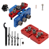 Fonson Tools X180C 3-in-1 Self-centering Doweling Jig Kits Woodworking Hole Punch Locator Drill Guide Cabinet Hardware J