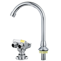Foot Pedal Valve Faucet Copper Vertical Basin For Home