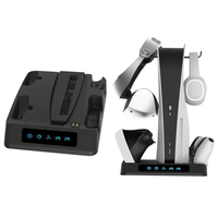 for PS5 Mutifunctional Dissipation Base PSVR2/PS5 Controllers Charging Base with Display Light Can Accommodate Helmet/Ea