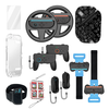For Switch2 14-in-1 Sports Set Steering Wheel + Grip + Wrist Strap + Mouse + Crystal Shell Tempered Film Set JYS JYS-NS2