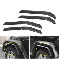 Front Rear Fender Flares Extension Widening ABS Black 4pcs Wider Wheel Protector OffRoad Fender Flare For Jeep JK 07-17