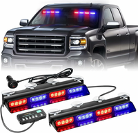 Front/Rear Windshield Interior Emergency Driving Strobe Light Safety Flashing Warning Danger Split Light Strip with Suct
